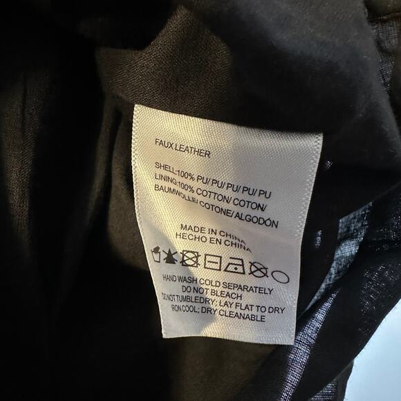 Stellah NWT $168 Small Black Faux Leather Goth Punk Alt Eyelet Babydoll Dress - Picture 14 of 14